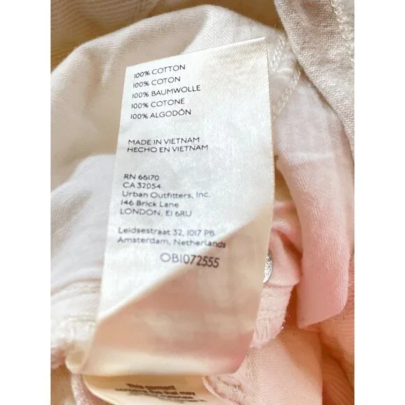 NWT Free People W's 28 Distressed Denim Shorts Bright White Button Fly $68 - Picture 5 of 10